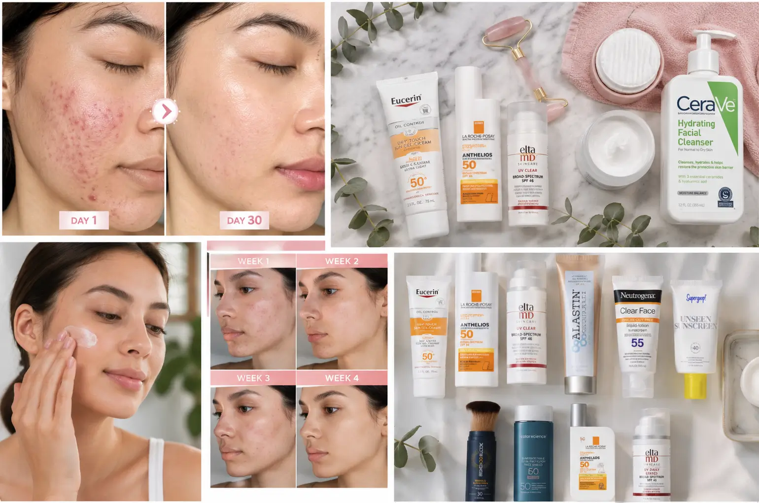 Person applying lightweight gel moisturizer to clean face "Woman applying best non-comedogenic moisturizer for oily skin with oil-free gel formula"